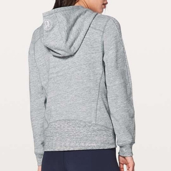Lululemon Cool & Collected Hooded Sweatshirt Hoodie Heathered Grey Size 8 - Picture 1 of 13
